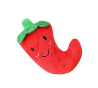 Juguete masticable de peluche - Entretenimiento interactivo para cachorros, material resistente a las mordeduras, función de juego chirriante, diseño en forma de chile, ideal para interiores y