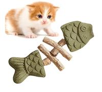 Juguete Masticable Gato Limpieza En Madera Con Forma De Espina De Pescado | Juguete Limpiador Para Gatos Para Reducir El Aburrimiento, El Lamido, El Manoseo Y El Juego, Interior, Exterior Y Jardín