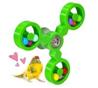 Juguete masticable interactivo con forma de molino de viento giratorio, juguete de loro, juguetes grandes de 4.17 x 4.17 x 1.77 pulgadas, herramienta de juego impulsada por curiosidad para conure