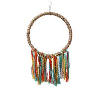 Juguete masticable para pájaros, sisal, perca, columpio, entrenamiento para loros, periquitos, periquitos, colores brillantes, cuerda de algodón, soportes para loros grandes, madera