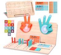 Juguete Montessori Matemáticas - Bloques Numéricos, Palitos de Conteo, Tablero de Trazado y Conteo con Dedos, Juguetes Educativos Preescolar Stem Sensorial Niños 2 3 4 5 Años, Regalo Cumpleaños