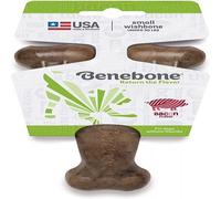 Wishbone de Benebone, un juguete para morder, con auténtico beicon mini, resistente e indicado para perros masticadores agresivos, fabricado en EE. UU.