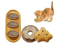 Juguete mordedor para Gatitos - Caucho de lufa Natural, enriquecimiento de Hierba gatera en Forma de Pan, Juguete de Entrenamiento Duradero en Interiores y Exteriores, Accesorios para Mascotas para