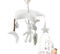 Juguete móvil para cuna, sonajero estrellado de conejo de peluche | Ornamento musical giratorio sensorial 650 g, este juguete de resorte colgante estimula el desarrollo emocional para el uso