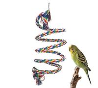 Juguete oscilante para cacatúas - Perca de cuerda de algodón multicolor con campana, actividad atractiva de escalada y masticación para pájaros | Accesorio interactivo seguro para Lovebirds, loros, ma