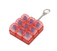 Juguete para ansiedad con teclado, juguetes de descompresión de 9 teclas, llavero para aliviar el estrés con teclas azules degradadas para oficina, escuela, hogar y viajes (mismo color rojo)