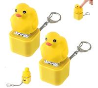 Juguete para ansiedad de pato - Juguete recargable de plástico ABS con botón de presión, juguetes para aliviar el estrés con luz LED y sonido para llaves y mochilas, llavero antiestrés para aliviar la