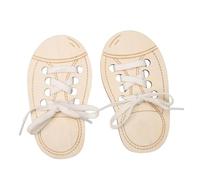 Juguete para atar los zapatos para niños - Tabla didáctica para meter los zapatos de madera 18 cm | Actividades de entrenamiento de las habilidades motoras , juguete para la práctica de la coordinaz