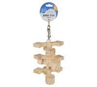 Juguete Para Aves Duvo+ Brainy De Madera 14x14x28cm, Pino, 100% Natural