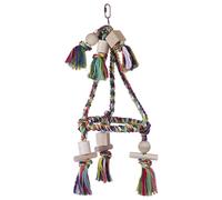 Nobby Cage Toy, pirámide de algodón con Bloques de Madera, Multicolor, diámetro 30 cm, 59 cm