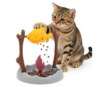 Juguete para barbacoa para gatos, dispensador de golosinas, cuenco lento, pez giratorio único y llama, juego de entrenamiento cognitivo, enriquecimiento, juguete de estimulación interactivo para
