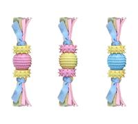 Juguete para cachorros, juguete para cachorros, 3 palitos de mordedor de TPR suave, limpieza de dientes de perro, perros interactivos, chupete reutilizable para perros de 2 a 8 meses