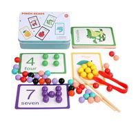 Juguete para Clasificar Colores: Juegos De Iluminación Matemática, con 65 Cuentas De Clip De Madera, Juego De Conteo De Fuerza De La Mano para Ejercicios, Ayudas para La Enseñanza del De Hab