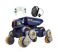 Juguete para coche con perro robot: innovador vehículo de acrobacias con control de gestos y detección remota, interactivo de reconocimiento de movimiento, funciones de sonido musical con pulv