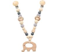 Juguete para Cochecito de bebé, Cadena de Elefante de Madera con Clips con Clips, Cadena de cochecitos de Actividad sensorial educativa temprana para recién Nacidos 0-6 Meses