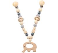 Juguete para cochecito de bebé, cadena de elefante de madera, juguetes para cuna colgantes con clips, cadena para cochecito de actividad sensorial educativa temprana para recién nacidos de 0 a 6 mese