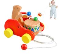 Juguete para disparar - Vehículo Niño Madera Pequeño Oso Tamborante,Juguete de Aprendizaje para Caminar | Para Niños Niñas Preescolares Guarderías Juego De Interiores Cumpleaños Jardín Parque