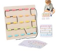 Juguete para enhebrar - Juguete de madera para enhebrar, tabla de madera de colores, para niños de 3 a 5 años, juguete educativo temprano para enhebrar e hilos de cuerda para viajar, habilidades