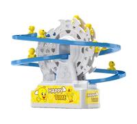 Juguete para escaleras de dibujos animados - Juego de pistas electrónicas de movimiento ABS 24,5 x 16,5 x 18 cm, juego con rodillos a , de colas de luz musical | Rastros de
