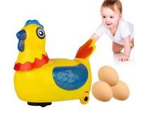Juguete para gallinas que ponen huevos: pollo caminando de 15 cm, juguete interactivo para animales de ABS, diversión educativa para niños Chee mejoran la participación sensorial en