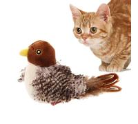 Juguete para gato con pájaro chirriante simulado | Juguete interactivo para gatos con pájaro aleteo | Juguetes interactivos Chirping Bird para gatos de interior | Squeak Feathers Birds Kitten Juguetes