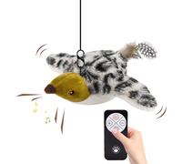 Juguete para gato gorrión, juguete para pájaros, juguete de gorrión, alas aleteando con sonido de chirping para gatos juguetones, diseño interactivo de masticación que mantiene a las mascotas activas
