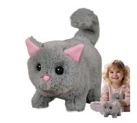 Juguete para gato robótico interactivo - gatito electrónico peluche realista | Meowing y movimiento activado por tacto | Compañero educativo para niños, niños pequeños y niños | Ideal para casa, como