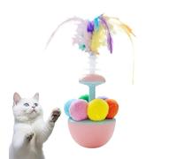 Juguete para gatos, bola de plumas, pelota inflable interactiva, distracción entretenida, gestión del estrés, 19 x 7 x 7 cm, para gatos de interior