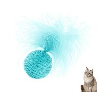 Juguete para gatos con bola de plumas,Pelota de juguete para gatos con pluma - Bola interactiva para masticar mascotas,Pelota de plumas para , juguetes de entrenamiento para gatitos, para hacer e
