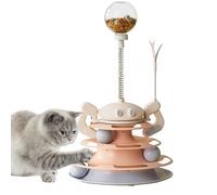 Juguete para Gatos con Circuito De Bolas,Pista De Bola Rodante De 3 Niveles con Señuelo | Juguete Giratorio para Gatos,Cocina Apartamento Zona de Relajación Entrada Hogar Salón Rincón Área de Juego