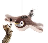 Juguete para gatos con forma de pájaro, juguete de peluche de simulación de pájaros, gorrión, recargable por USB, juguetes interactivos para gatos que aletean las alas, chirping vívido