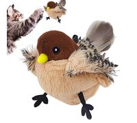 Juguete para gatos con forma de pájaro que aletea: juguete de peluche interactivo con chirrido, compañero de juegos con plumas activado por movimiento para , ejercicio estimulante y instinto de