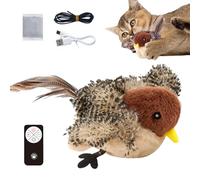 Juguete para gatos con forma de pájaro que aletea, juguete para gatos con forma de pájaro que aletea, Pájaro de juguete para con aleteo recargable por USB, Juguete interactivo eléctrico para gat
