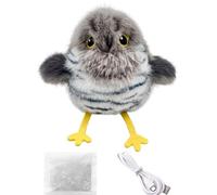 Juguete para Gatos con Forma de pájaro Que aletea y se Recarga, Juguete Interactivo Que chirría y aletea para Mascotas, Activado por Toque con Sonidos de pájaro realistas (sin Volar) A