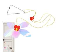 Juguete para gatos con libélula,Juguete para gatos con libélula realista,Juguete de plumas para colgar gatito | Juguete interactivo para mascotas y gatos, colgante para puerta, juguetes de enigma de p