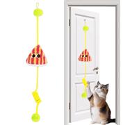 Juguete para Gatos con Marco de Puerta, Juego Interactivo, con Bola y Resorte, Papel chirriante, Juguetes para Gatos, Cuerda elástica elástica, para estimulación Mental, Ejercicio, del