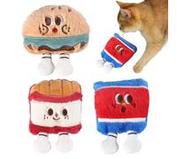 Juguete para gatos con ministro de gatos, juguete para ministro de gatos, 3 piezas rellenas de peluche, juguete para masticar mascotas, bola interactiva súper suave, dispensador de tratamiento, kit de