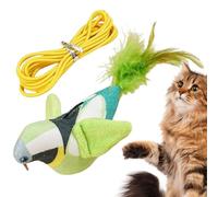 Juguete Para Gatos Con Pájaro Que Trina | Juego De Agilidad Y Estimulación | Con Juguetes Interactivos De Cuerda Para Gatitos - Para Interior Y Exterior Para Gatitos Juego En Solitario Vínculo Dueño M
