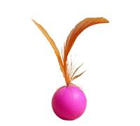 Juguete para gatos con pelota de goma, juguete para gatos con bola pluma, pelota de juguete que muerde gato | Pelota de goma elástica resistente a las mordeduras que D