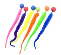 Juguete para gatos con pelota hinchable, pelotas hinchables para gatos | Pelota interactiva de juguete para gato con cola de gato de 6 piezas,Divertido juguete para gatos con colas hinchables, bolas h