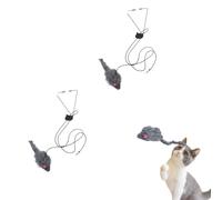Juguete para gatos con puerta colgante, juguete para colgar en la puerta, cuerda retráctil para rascar, ratón, ratones, juguete interactivo para gatos, juguete de entretenimiento para ejercicio (2