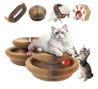 Juguete para gatos con rizos de gatito, juguete mágico para gatos, tablero rascador de órgano mágico, juguete de acordeón plegable y reciclable para jugar en interiores, almohadilla interactiva para