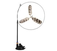 Juguete para gatos con ventosa, varita para gatos - Juguete de ventosa con bola de plumas interactivo automático con campana,Juguetes de bolas de plumas de pájaro naturales de liberación manual