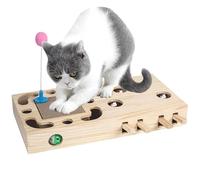 Juguete para gatos de vivienda, juguete para enriquecer, rompecabezas de menta gato. Juguete interactivo de ejercicios, caja de teaser para gatitos con base para rascar, juego de caza de topos