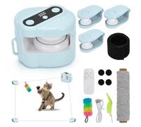 Juguete para gatos, eléctrico con sistema de cuerda libremente combinable y 3 ruedas, juguetes interactivos para gatos, autoocupación con mando a distancia y llamada de pájaros, USB automático para