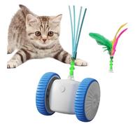 Juguete para gatos en movimiento, juego interactivo activado por movimiento con plumas, juguete de simulación de movimiento, para alivio diario del aburrimiento, entretenimiento, hogar, entrenamiento