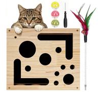 Juguete para gatos, juguete de inteligencia, madera para gatos, rompecabezas, caja de empleo con lima de uñas, cuidado de garras, tabla de rascar, juego de búsqueda, caja interactiva para gatos de