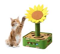 Juguete para gatos | Puzzle interactivo para gatos con diseño de girasoles | Base antivuelco | Estimula la mente y enriquece a través del juego para el entrenamiento de movimiento del juego y la
