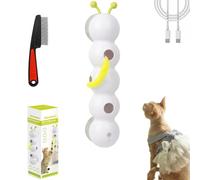 Juguete para Gatos Whirlie Smart Motion con diseño de Gusano, Juguete para Gatos Whirlie, Recargable, con Sensor Inteligente, montado en Pared y Ventana para Gatos de Interior (Blanco)