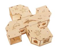 Juguete para Hámster Laberinto de Túnel de Madera y Mascotas | Color Beige, Resistente a Mordidas y Arañazos, Zona de Juego y Descanso, para Ratón